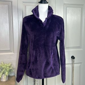 Eddie Bauer Purple Pullover Plush Teddy Jacket Size M